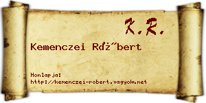 Kemenczei Róbert névjegykártya